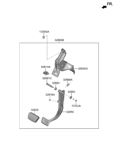 2005 Hyundai Accent Pedal Assembly-Brake Diagram for 32800-P2120