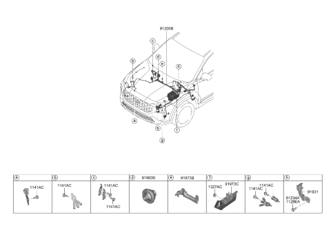 2021 Hyundai Santa Fe Wiring Assembly-FRT Diagram for 91210-S2110