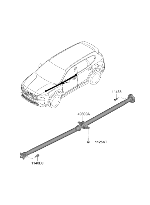 2022 Hyundai Santa Fe Shaft Assembly-PROPELLER Diagram for 49300-S1500