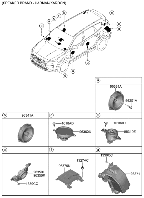 2021 Hyundai Santa Fe Speaker Diagram 2