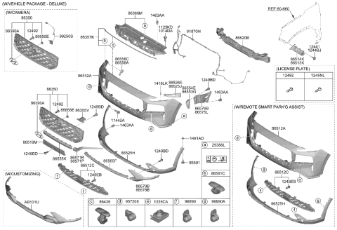 2021 Hyundai Santa Fe Ultrasonic Sensor-S.P.A.S Diagram for 99310-S1900-S3B