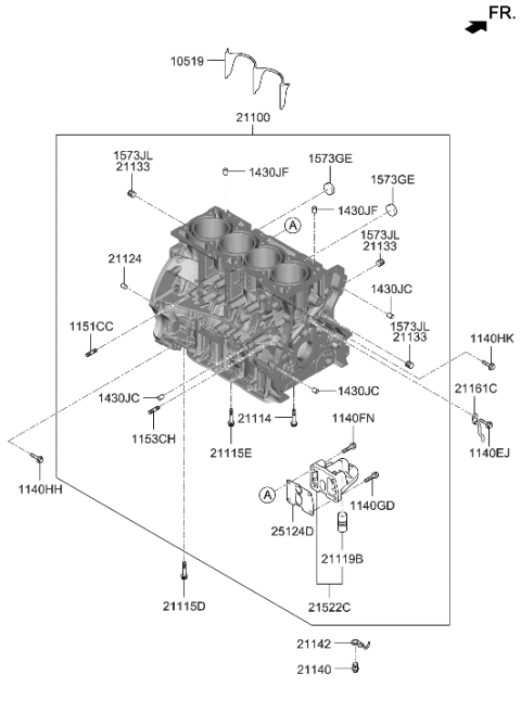 2014 Hyundai Santa Fe Sport Cylinder Block Diagram 1