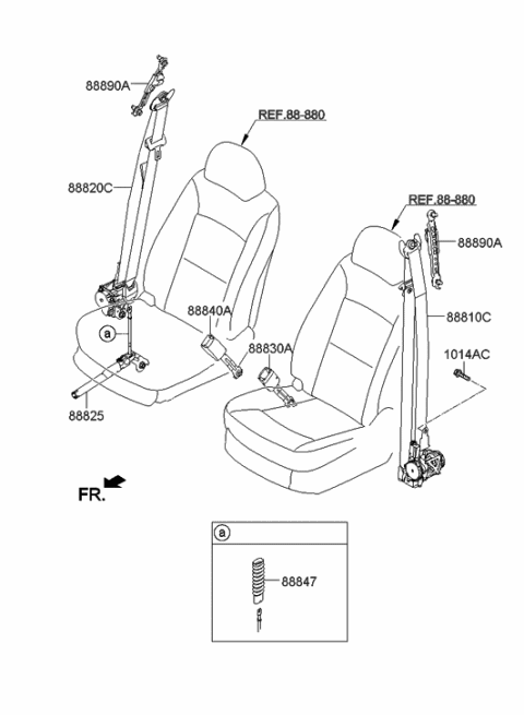 2013 Hyundai Santa Fe Sport Cover-Anchor RH Diagram for 88847-4Z500-NBC