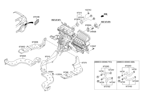 2014 Hyundai Santa Fe Sport Heater System-Duct & Hose Diagram