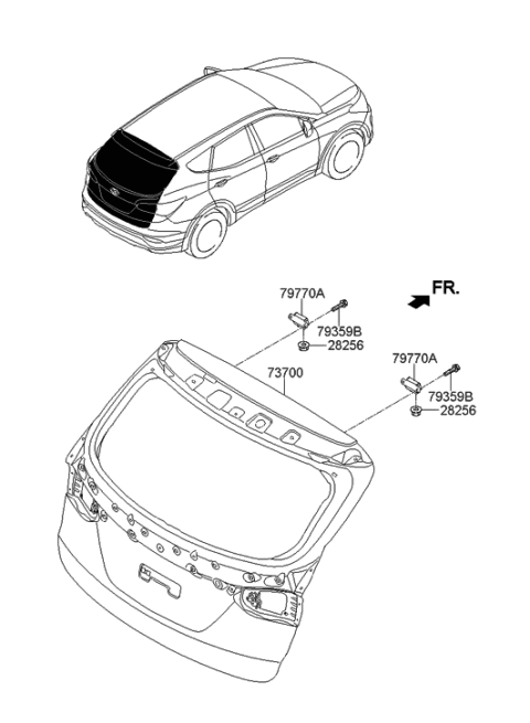 2015 Hyundai Santa Fe Sport Tail Gate Diagram