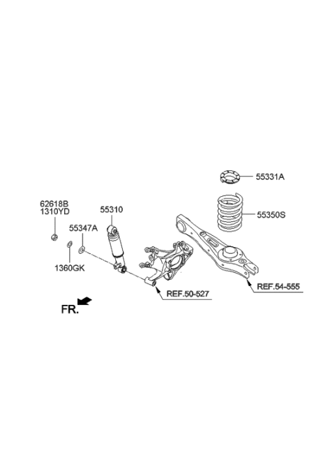 2013 Hyundai Santa Fe Sport Rear Spring & Strut Diagram