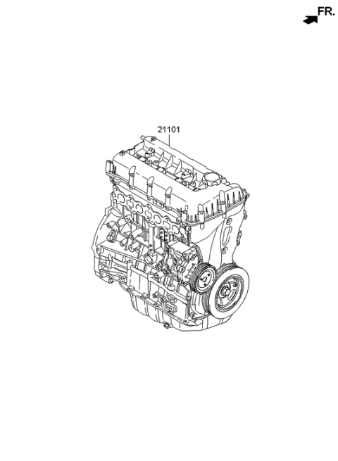 2019 Hyundai Kona Engine Assembly-Sub Diagram for 21101-2GK07