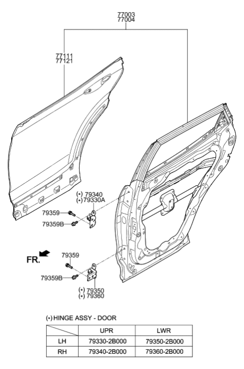 2013 Hyundai Santa Fe Sport Rear Door Panel Diagram