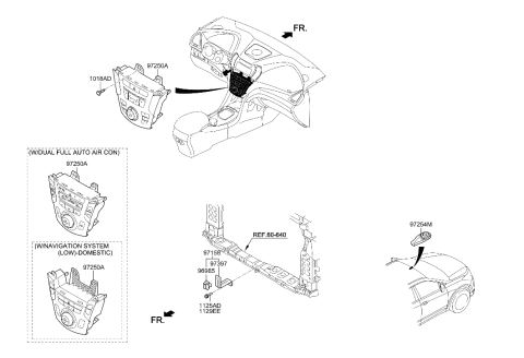 2019 Hyundai Kona Heater Control Assembly Diagram for 97250-4Z200-4X