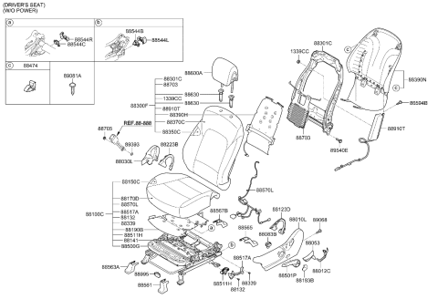 2019 Hyundai Sonata Link Assembly,LH Diagram for 88504-4Z010