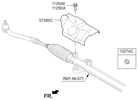 2019 Hyundai Kona Electric Heat Protector Diagram for 57260-2W000
