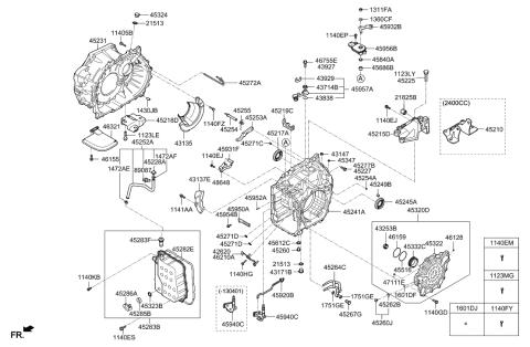 2019 Hyundai Kona Bracket-Roll Rod Support Diagram for 45218-3B872