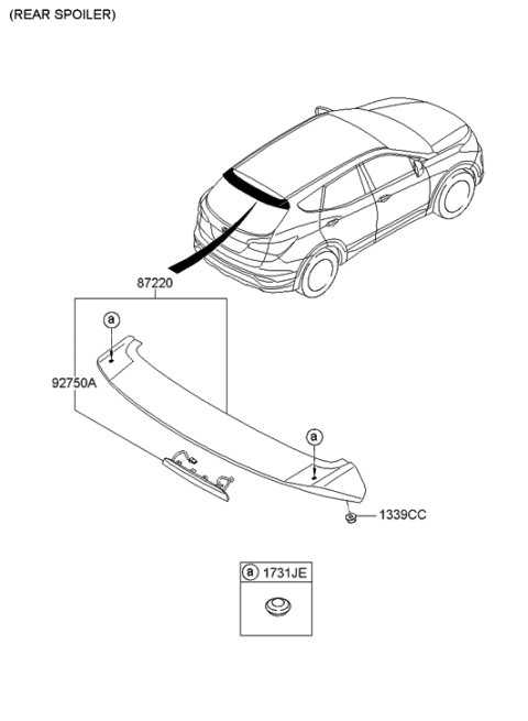 2014 Hyundai Santa Fe Sport Lamp Assembly-High Mounted Stop Diagram for 92700-4Z000