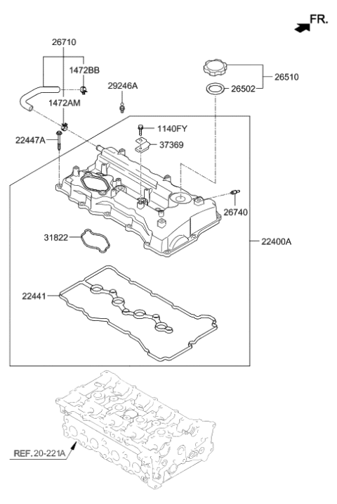 2015 Hyundai Santa Fe Sport Rocker Cover Diagram 2