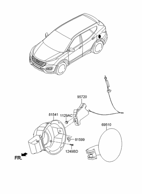2013 Hyundai Santa Fe Sport Fuel Filler Door Diagram