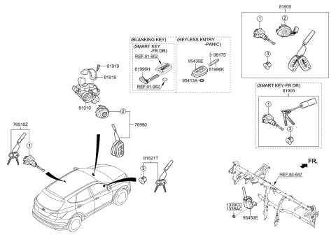 2015 Hyundai Santa Fe Sport Key-Insert (Laser Cut) Diagram for 81996-2W001