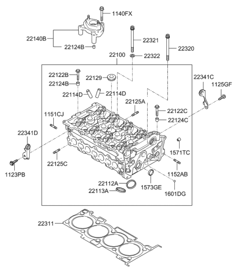 2013 Hyundai Santa Fe Sport Cylinder Head Diagram 2