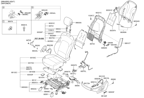 2019 Hyundai Sonata Back Assembly-Front Seat Driver Diagram for 88303-4Z040-R4X