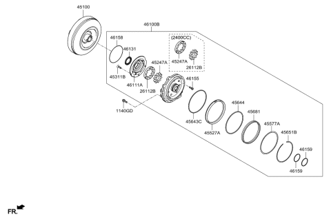 2014 Hyundai Santa Fe Sport Converter Assembly-Torque Diagram for 45100-3BCA0