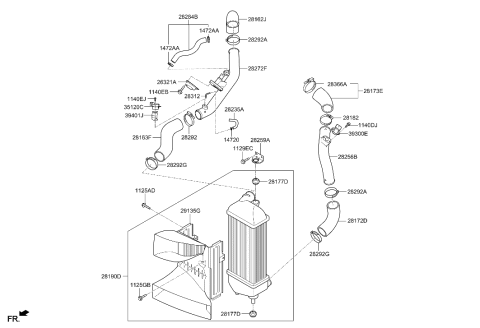 2013 Hyundai Santa Fe Sport Hose-INTERCOOLER Outlet (B) Diagram for 28288-2G300