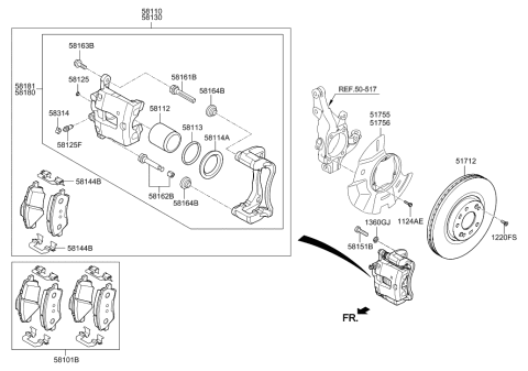 2019 Hyundai Kona Electric Seal-Piston Diagram for 58113-3M000