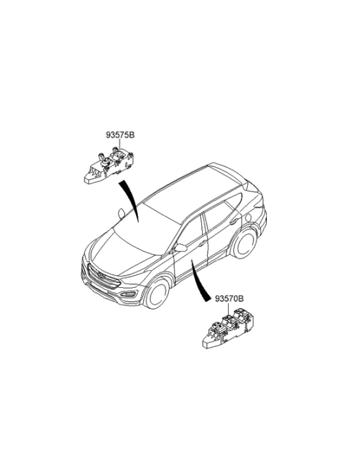 2019 Hyundai Sonata Power Window Assist Switch Assembly Diagram for 93575-4Z050-RYN