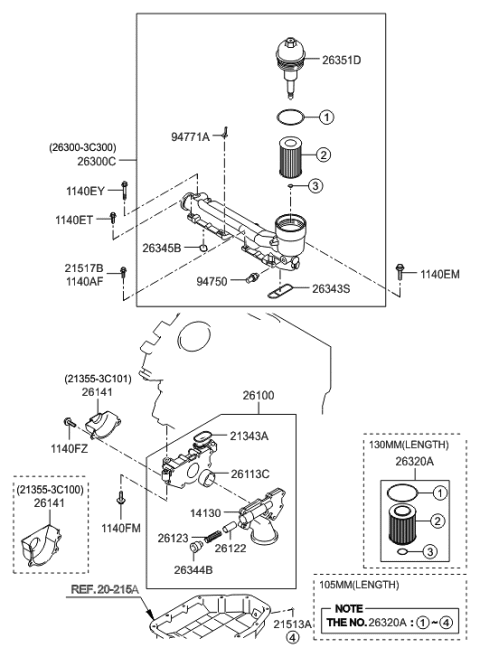 2010 Hyundai Genesis Front Case & Oil Filter Diagram 13