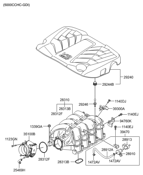 2014 Hyundai Genesis Old Body Style Intake Manifold Diagram 9
