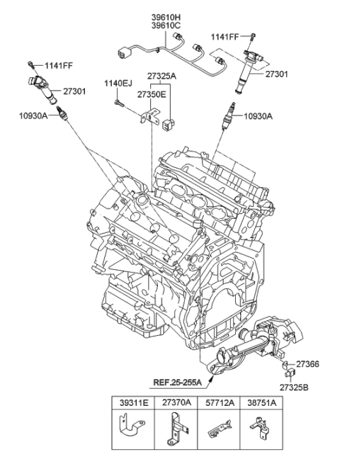 2006 Hyundai Veracruz Coil Assembly-Ignition Diagram for 27300-3F100