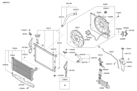 2010 Hyundai Genesis Cooler Assembly-Oil Diagram for 25460-3M000