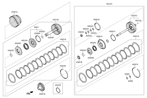 2009 Hyundai Genesis Snap Ring Diagram for 45527-4F020