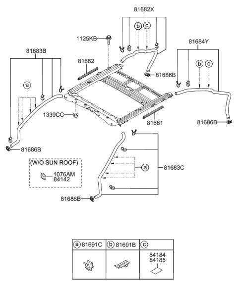 2013 Hyundai Genesis Hose Assembly-SUNROOF Drain Rear,Left Diagram for 81684-3M000