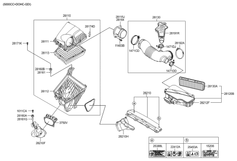 2014 Hyundai Genesis Old Body Style Air Cleaner Diagram 10