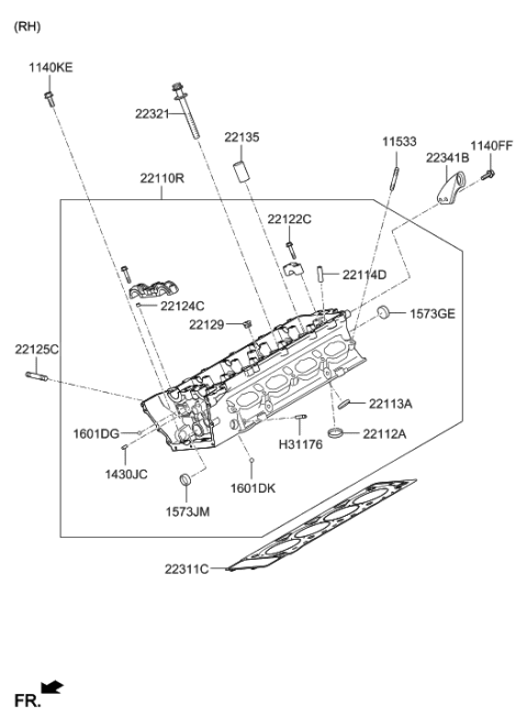 2014 Hyundai Genesis Old Body Style Cylinder Head Diagram 13