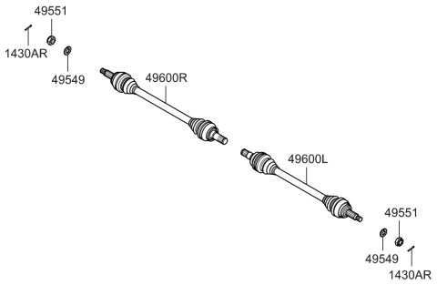 2014 Hyundai Genesis Old Body Style Drive Shaft-Front Diagram 2