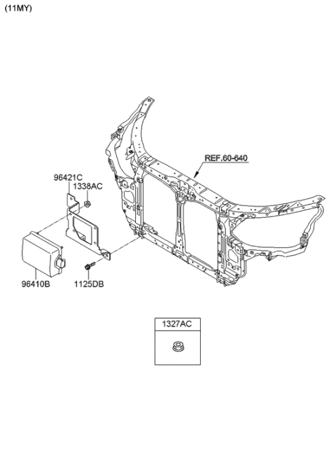 2012 Hyundai Genesis Bracket-Automatic Cruise Diagram for 96400-3M100