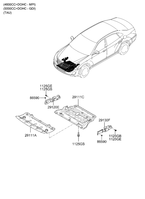 2011 Hyundai Genesis Under Cover Diagram 2