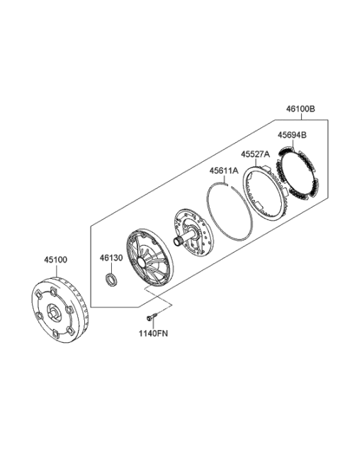 2014 Hyundai Genesis Old Body Style Oil Pump & TQ/Conv-Auto Diagram 1