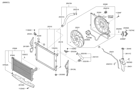 2014 Hyundai Genesis Old Body Style Engine Cooling System Diagram 3