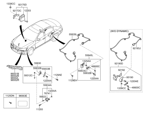 2009 Hyundai Genesis Head Lamp Diagram 1