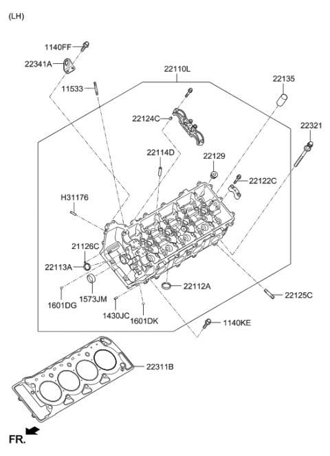 2014 Hyundai Genesis Old Body Style Cylinder Head Diagram 11