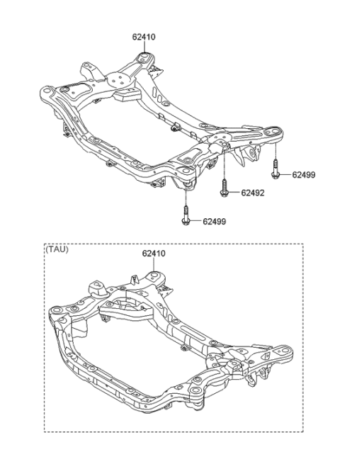 2008 Hyundai Genesis Front Suspension Crossmember Diagram