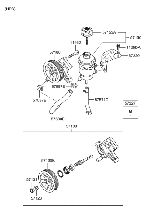 2014 Hyundai Genesis Old Body Style Power Steering Oil Pump Diagram 1