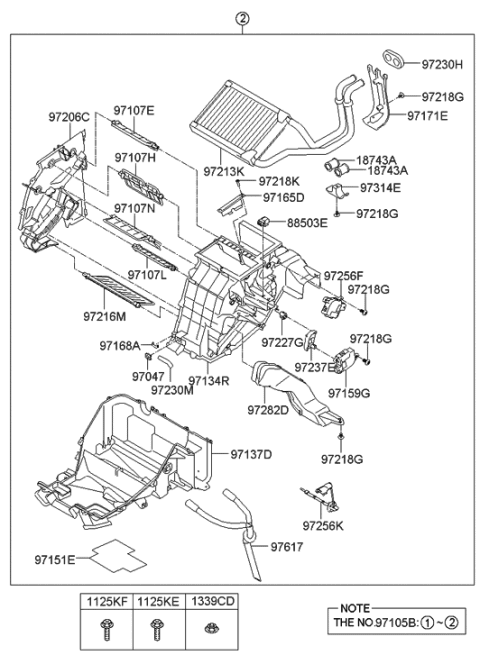 2013 Hyundai Genesis Heater System-Heater & Evaporator Diagram 2