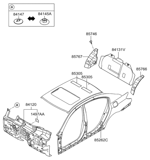 2014 Hyundai Genesis Old Body Style Isolation & Anti Pad Diagram 2
