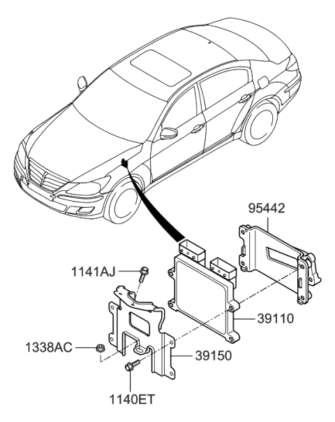 2014 Hyundai Genesis Old Body Style Electronic Control Diagram 10