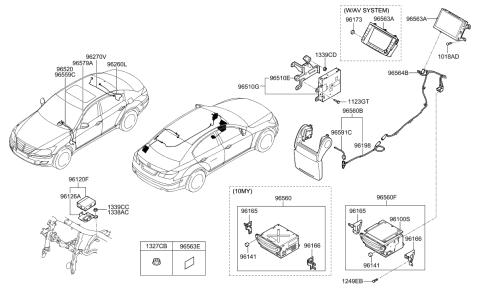 2014 Hyundai Genesis Old Body Style Information System Diagram