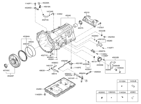 2008 Hyundai Genesis Auto Transmission Case Diagram 2