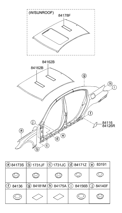 2010 Hyundai Genesis Pad-Antivibration Diagram for 84178-3B070