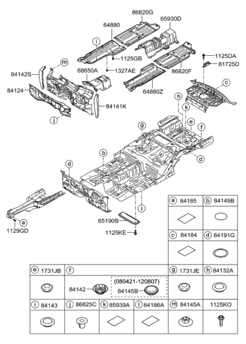 2011 Hyundai Genesis Under Cover-Rear,RH Diagram for 84147-3M000